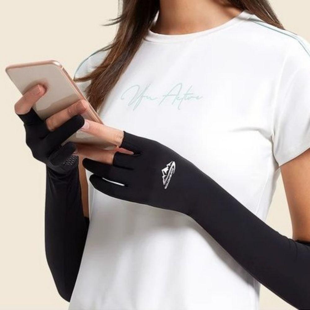 Sun Protection Summer Long Arm Covers Thin Anti-UV Arm Sleeves Men Ice Silk Sleeves  Sports