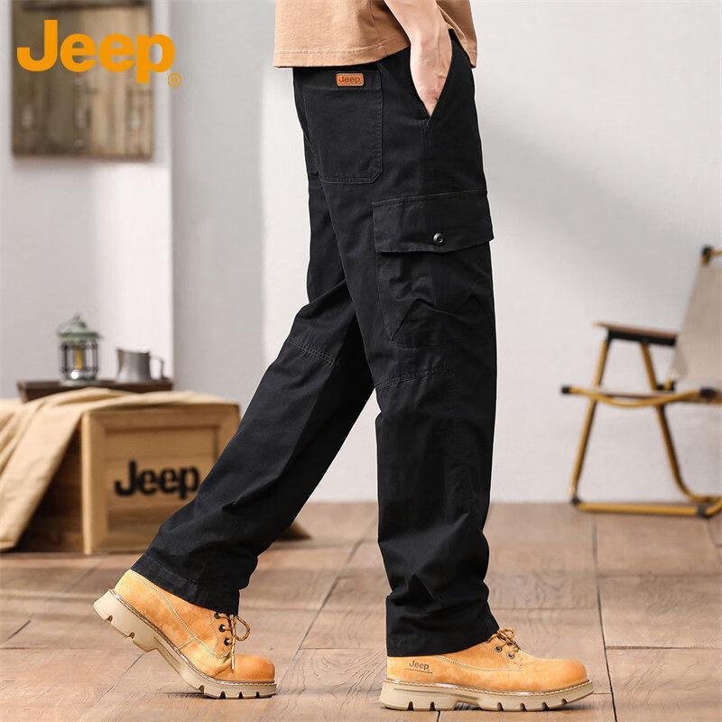 Jeep Men's Autumn/Winter Casual Straight Leg Cotton Cargo Pants