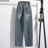 MODIQUE 2025 New Plus Size Summer Women's Loose Casual Straight Sickle Denim Long Pant Ladies Classic Elastic Solid Color Blue Jeans