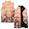 Ladies' Casual And Fashionable Sleeveless Vest Floral Pattern Printed Cotton Jacket