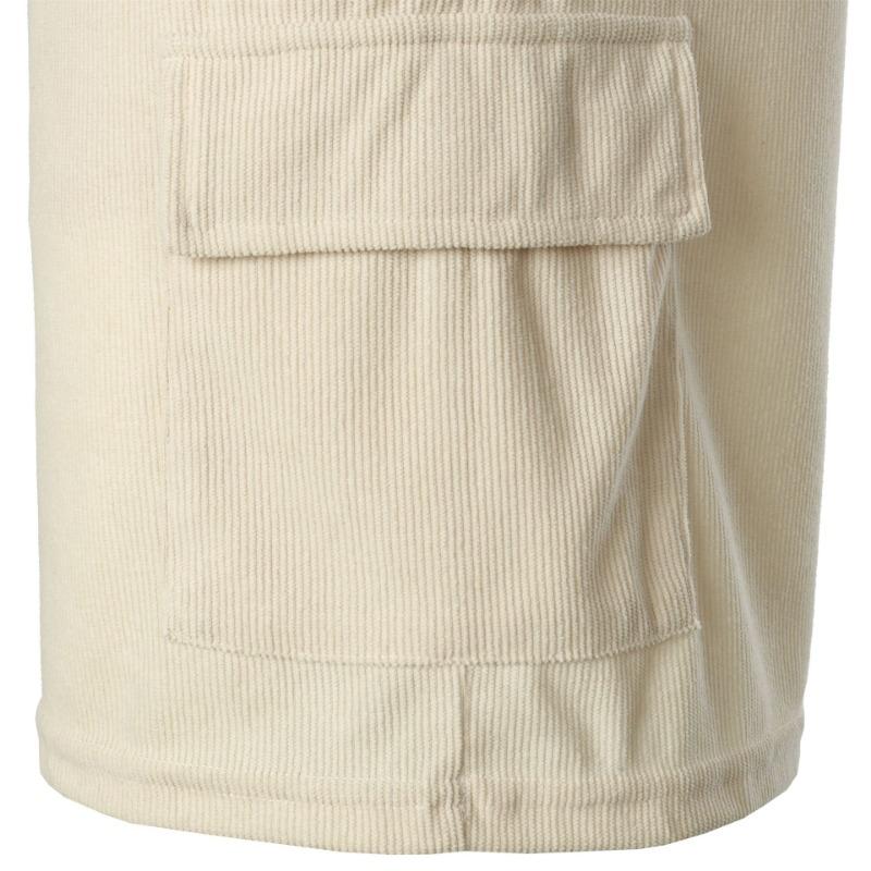Pantaloni Sportivi Estivi a Laccio Monocolore Velluto a Coste Semplici Pantaloncini a Cinque Quarti Pantaloncini da Uomo Multitasche Pantaloni Casual Pantaloncini da Uomo