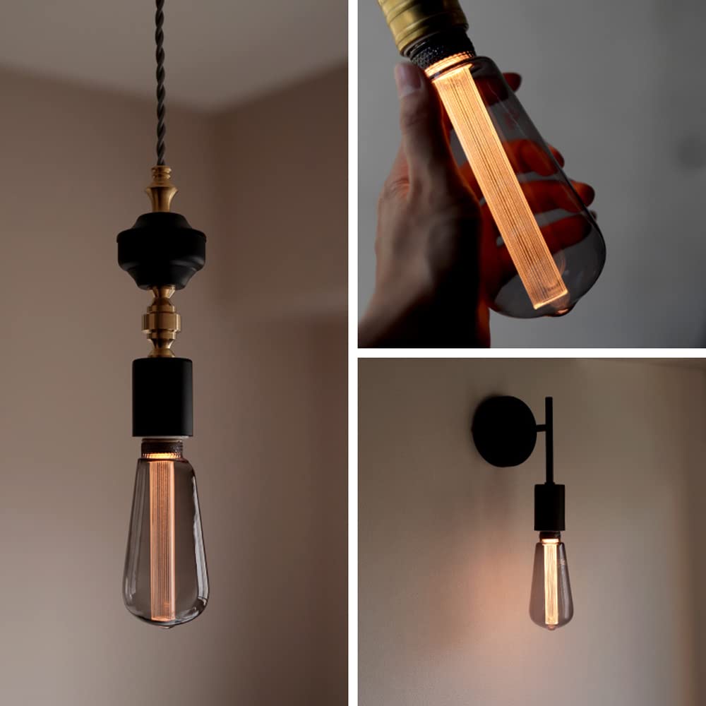 E26 Edison Bulb LED Light Bulb Modern (Long Gray) Nostalgia 10W Equivalent 2200K Dimmable Warm White Bare Bulb Edison Bulb Retro Lighting Dim