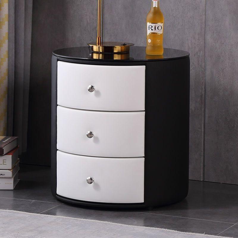 Modern bedroom bedside table simple light luxury floor-to-ceiling cabinet bedside cabinet storage locker round cabinet