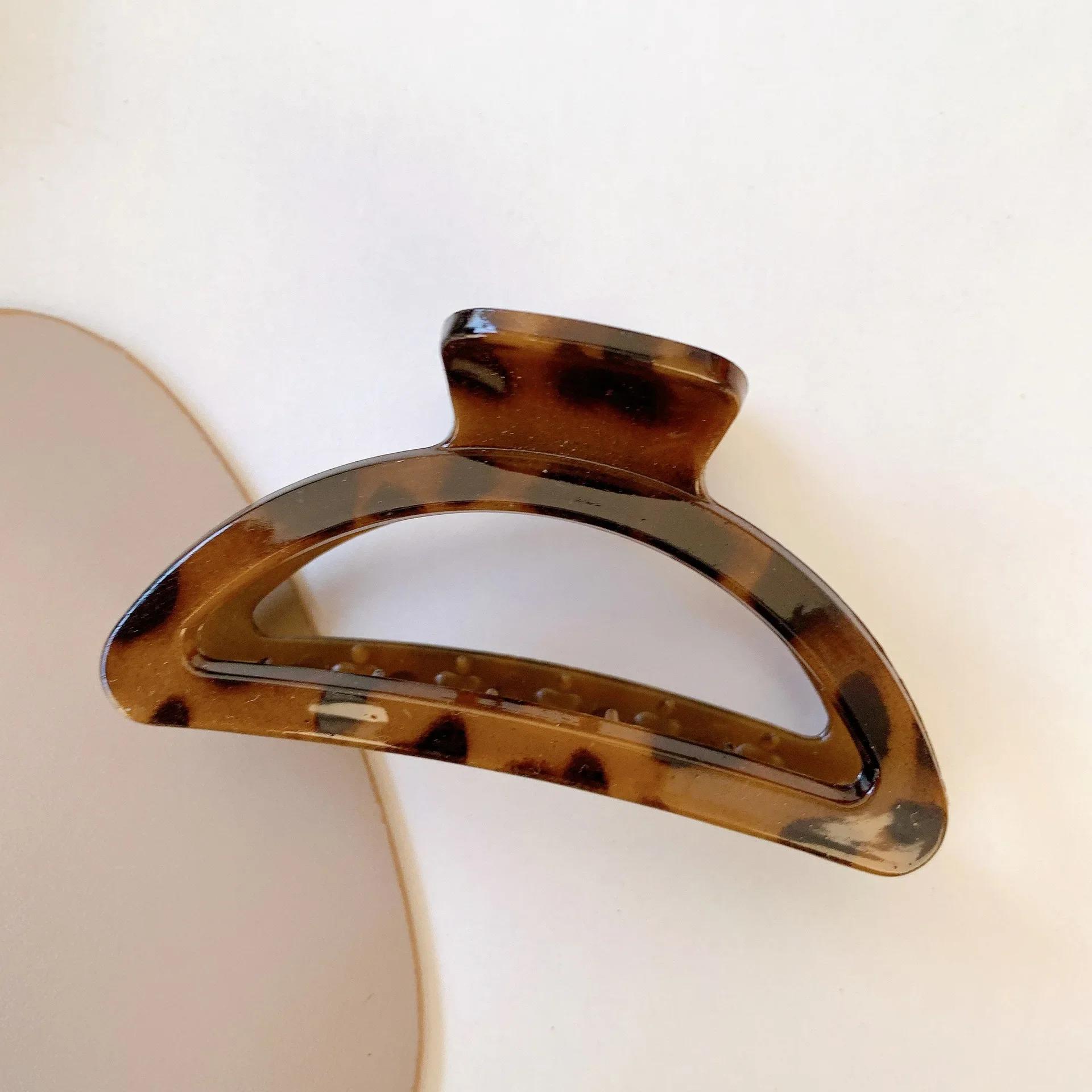 

Элегантный зажим-краб из смолы с леопардовым принтом, большой ацетатный зажим для волос, заколки для волос для женщин, девушки, аксессуары для волос, для создания прически