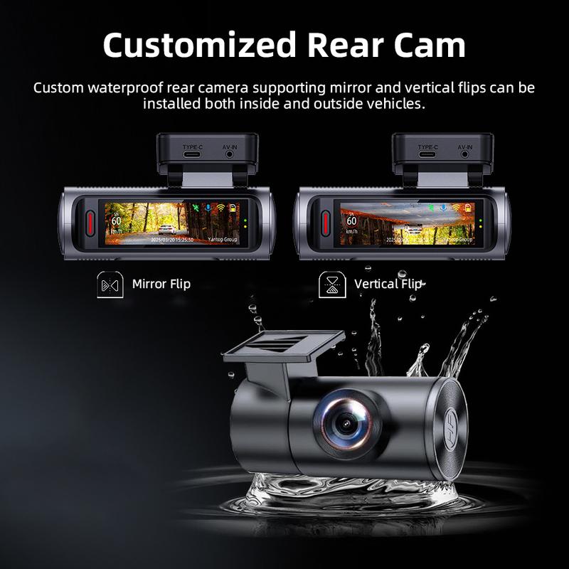 Acceo 4K Dash Cam Car DVR with WiFi Support Rear Camera GPS Night Vision Universal Automotive Black Box Support 4K Resolution