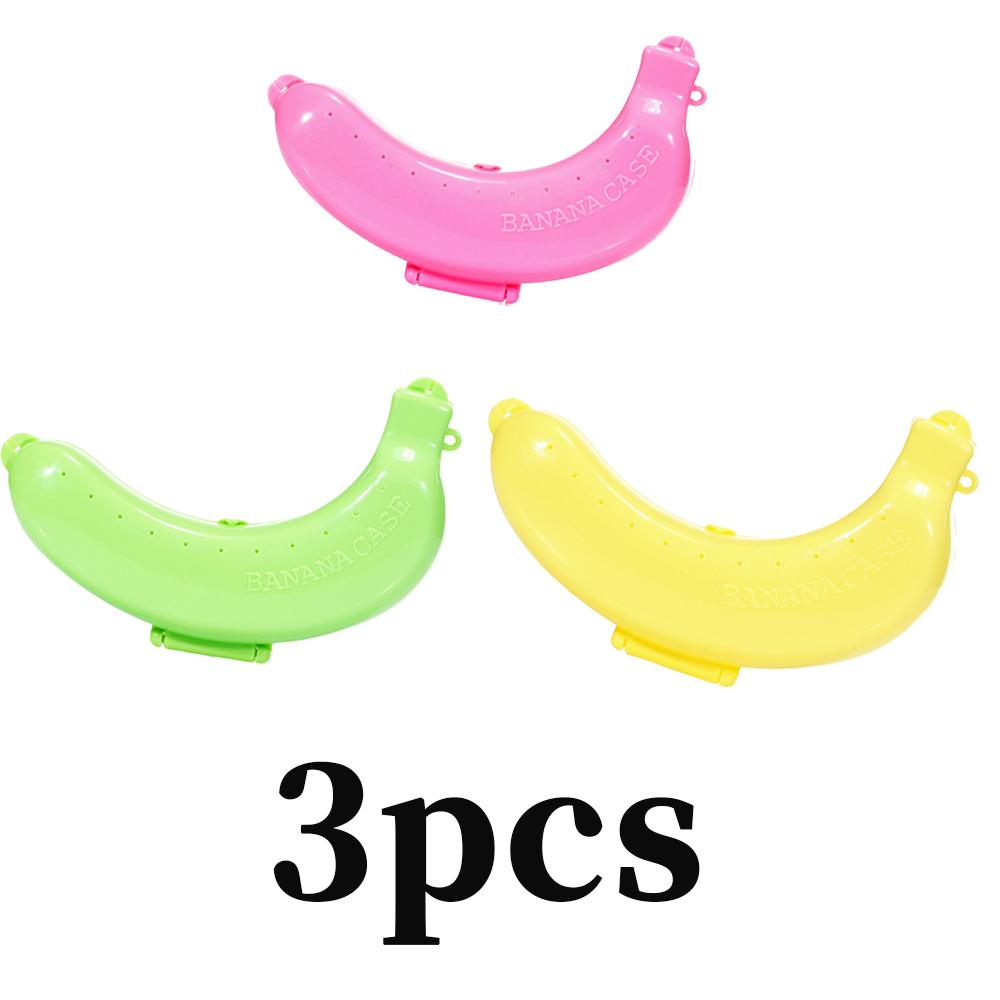 1-3pcs Banana Save Case Box Portable Flexible Keep Fresh Travel Outdoor Picnic Banana Shape Creative Plastic Fruit Storage Case