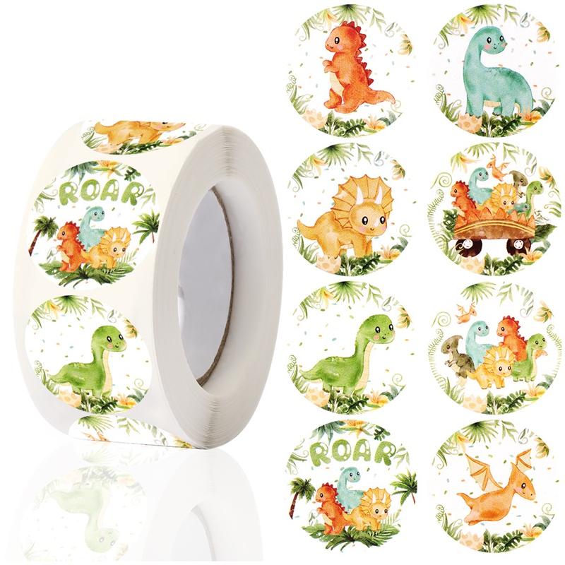 500pcs Dinosaur Candy Bags Box Stickers Happy Birthday party Decorations Kids Girl Baby Shower Dinosaur Birthday Party Supplies