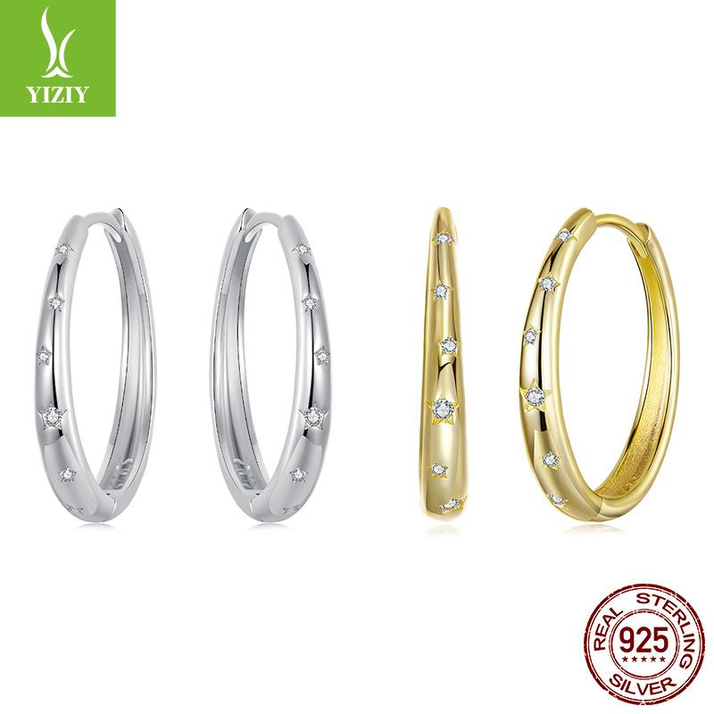 Simple And High-End Star Earrings, Earrings, Cold Wind S925 Sterling Silver Ear Buckles