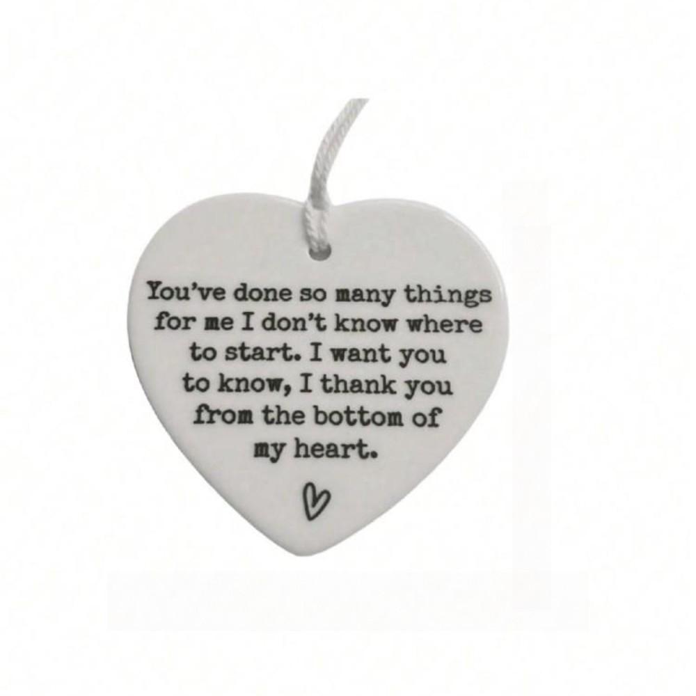 1pc Heart-shaped White Porcelain Plaque, 'thank You' Message For Friends, Family And Coworkers, Gift Boxed