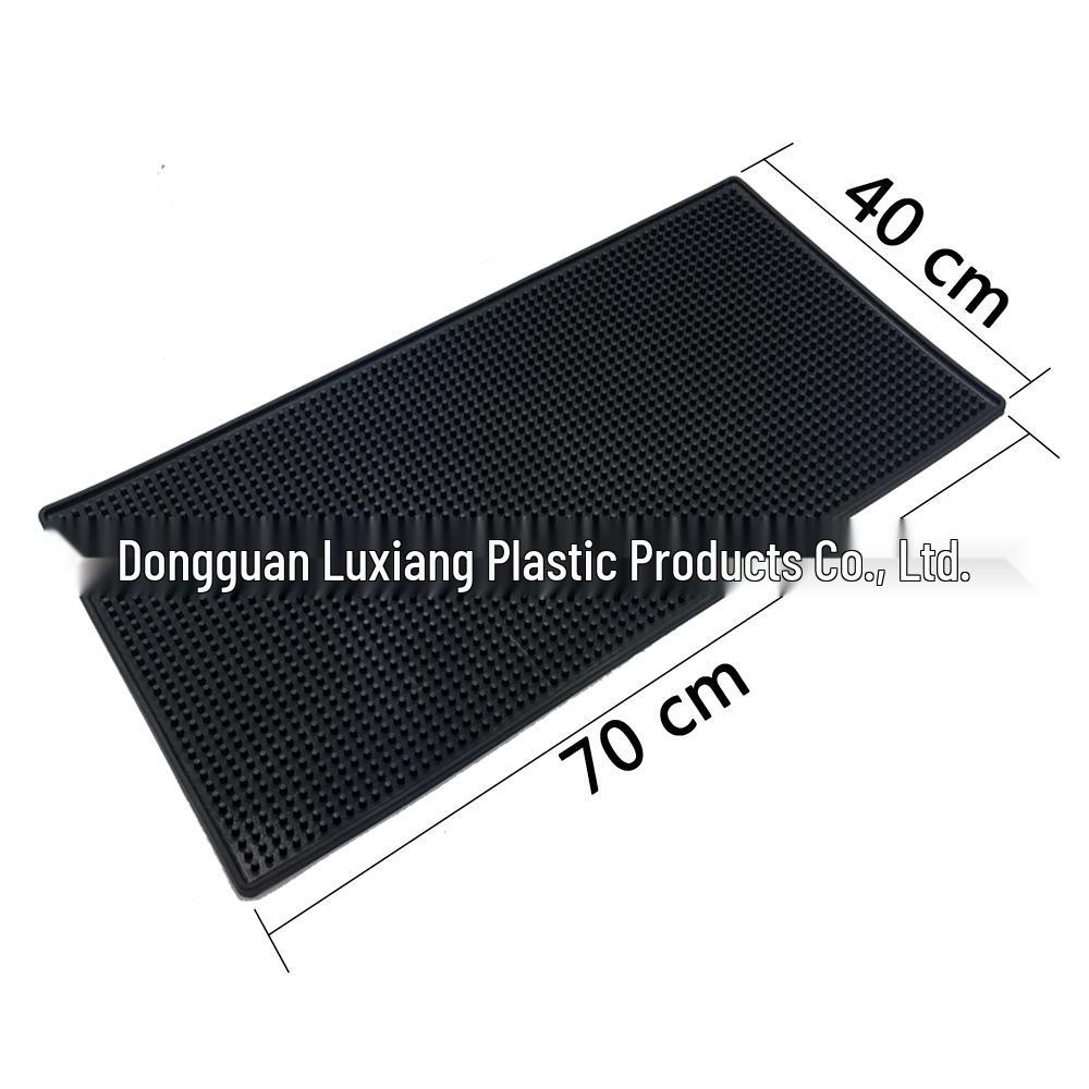 Black Non-slip Thickened PVC Bar Mat - High-end Soft Rubber Coaster