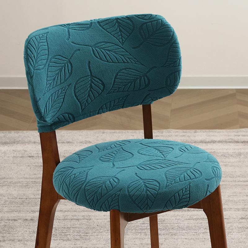 

Leaves Jacquard Chair Covers Split Chair Seat Cover with Backrest Cover for Home Dining Room Wedding Party Decor 1PC