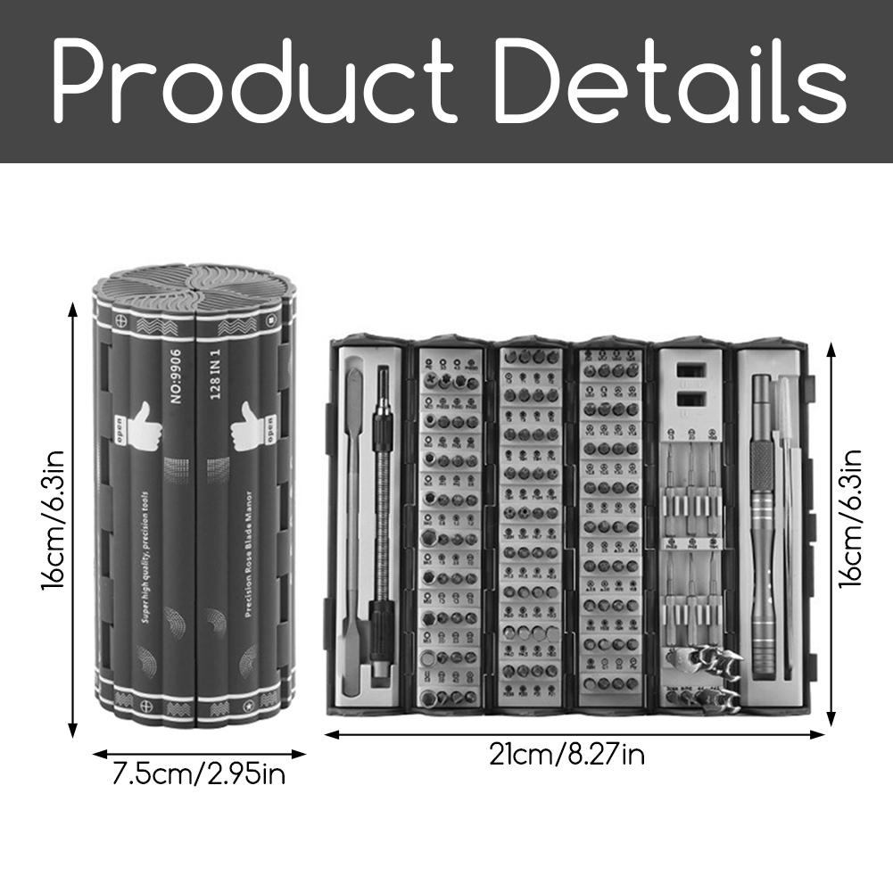 128 In 1 Precision-Screwdriver Set Professional Multi-Tool with Magnetic Screwdriver Bits for Electronics Repair