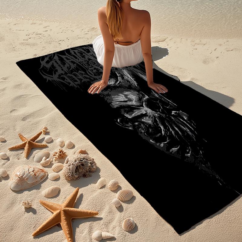Slasher to Prevail Black Metal Fashion Beach Towel: Ideal for Summer Adventures Soft, absorbent and quick drying suitable for swimming and bathing