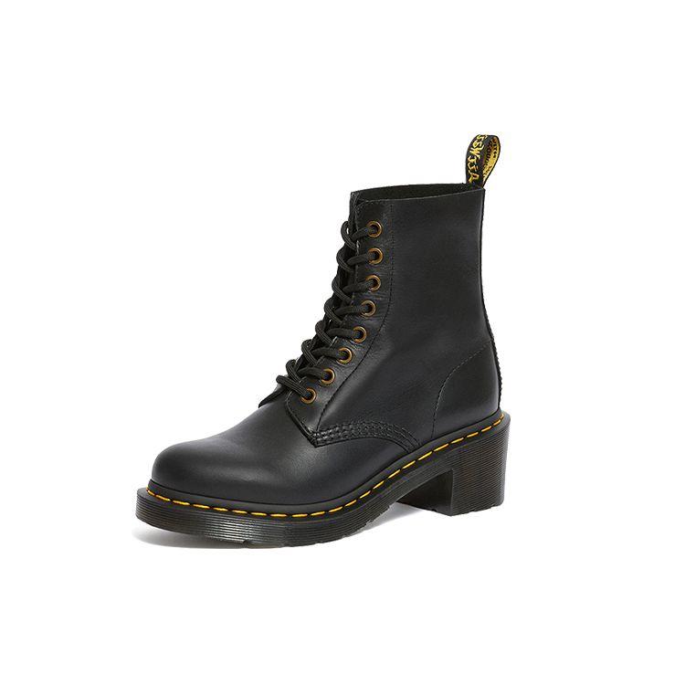 DR. Martens Leder Rundzehen Schnürstiefel Damenstiefel Schwarz 25436001