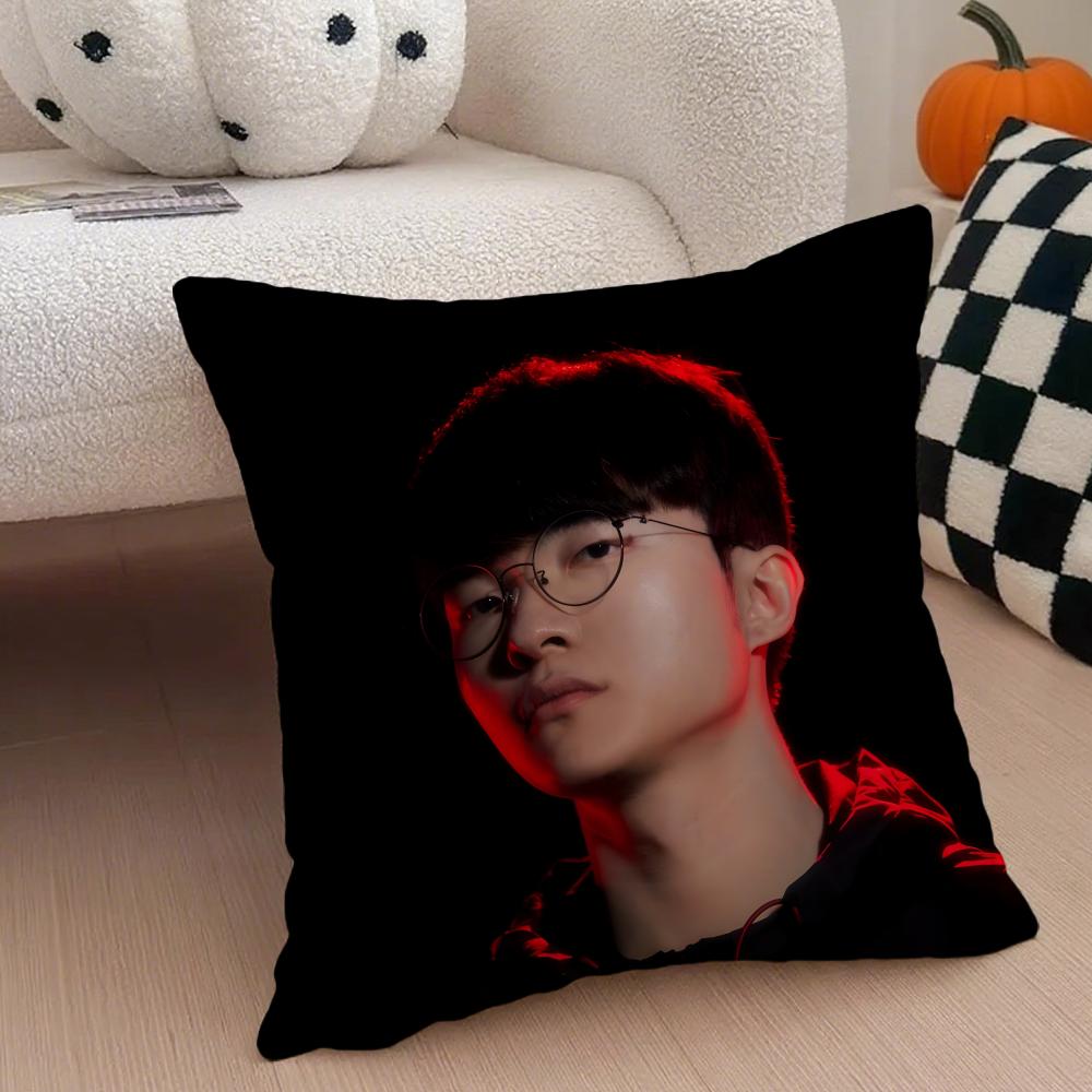 Fashion Modern L-Lol T-T1 F-Faker Cushion Cover Throw Pillow Cover Hidden Button Durable Polyester Chair Cushion