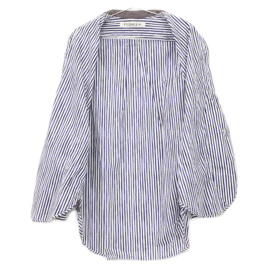 FUNSET OF ART Gestreiftes Muster Farbwechsel Hemd Tops M blau/weiß Gebraucht