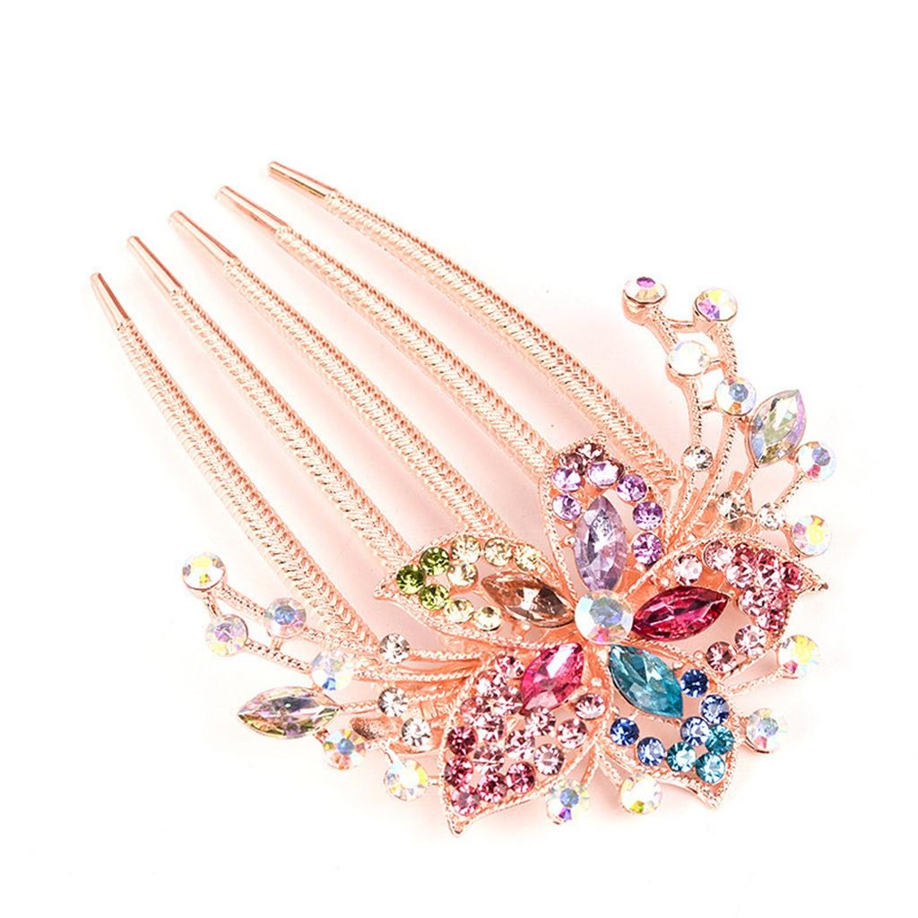 Alloy Diamond-studded Hair Comb Five-tooth Comb Hair Clip Ponytail Hair Fork