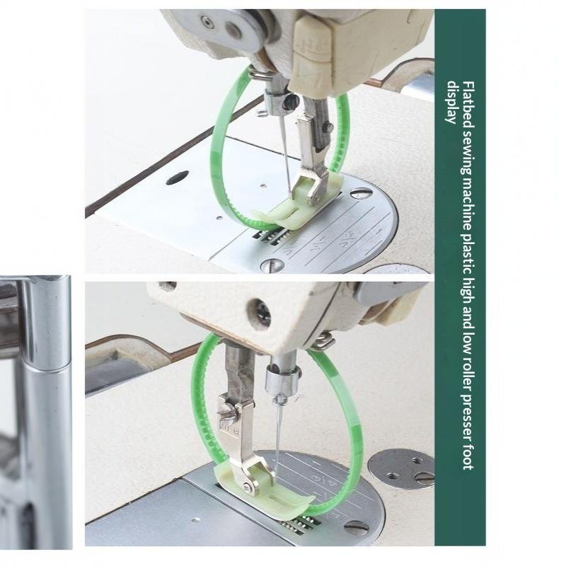 Sewing Machine Presser Foot Kit 3Pcs Non Slip Roller Metal Base Smooth Feeding for Tailor Shop Daily Use