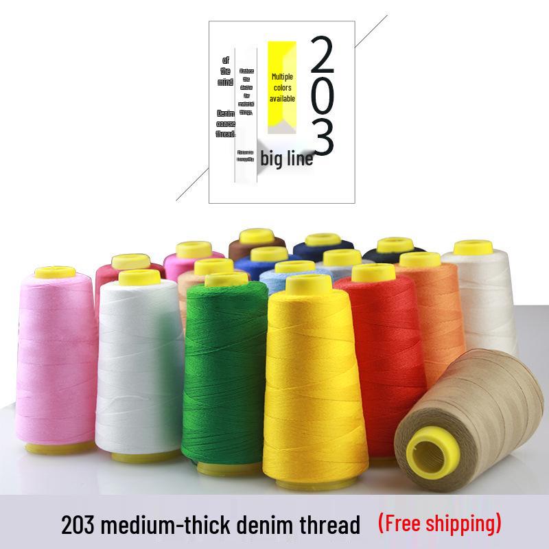 Black and White Thick Denim Sewing Thread Roll for Machine and Hand Sewing
