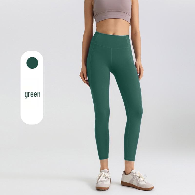 High-Waist Butt-Lift Yoga Pants with Side Pockets - Stretch Athletic Leggings for Women