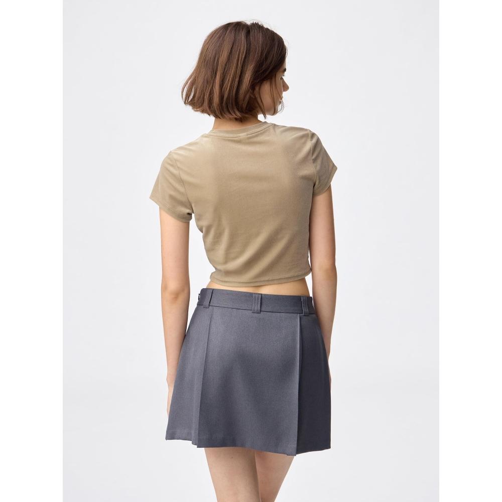 Uniqlo Gu Sheer Velour Cropped T shirT