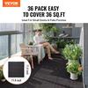 Interlocking Deck Tiles 36 Pack 12"x12" Waterproof for Porch Dark Brown