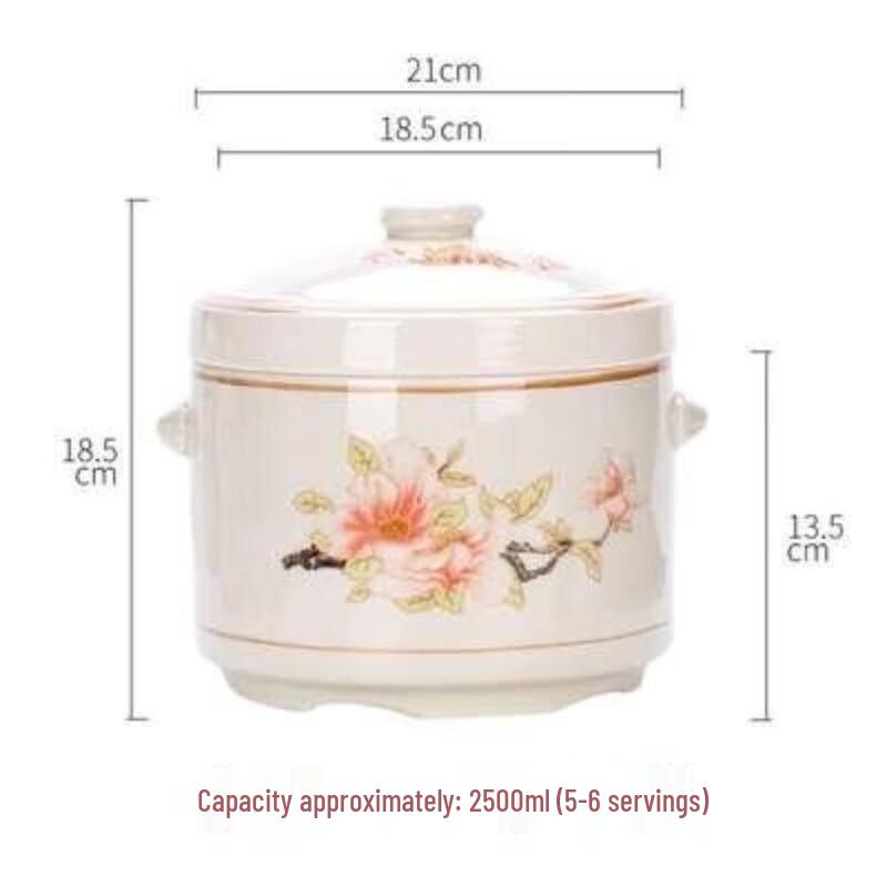 Qiwai Ceramic Double-Lid Water Stew Pot