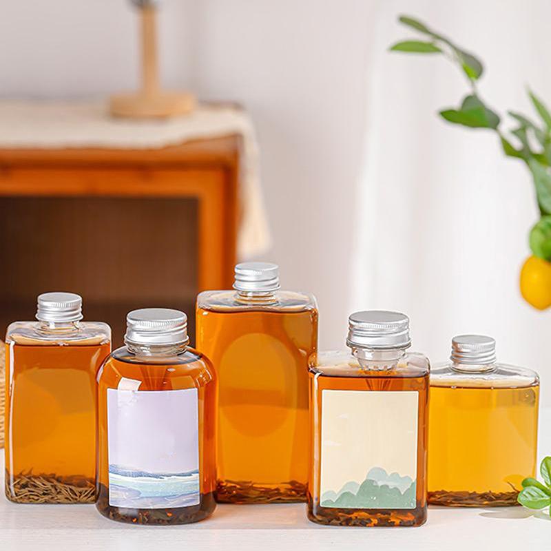 260/350/500 ml plokščias kvadratinis butelis gėrimams, aukštos kokybės sulčių puodelis, pieno arbatos, šaltų gėrimų butelis, nešiojamas gėrimo puodelis