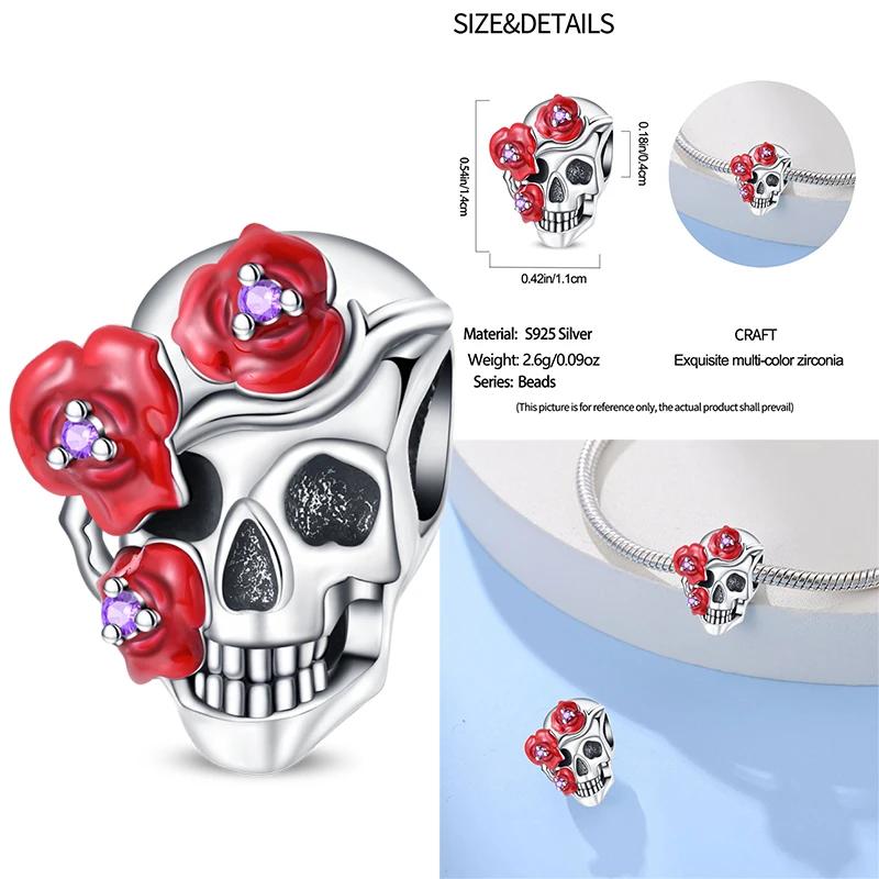 100% Copper Exquisite Tarot Cards Bracelet Pendants Blood Red Fire Snake Rose Charms Beads Diy Jewelry For Women