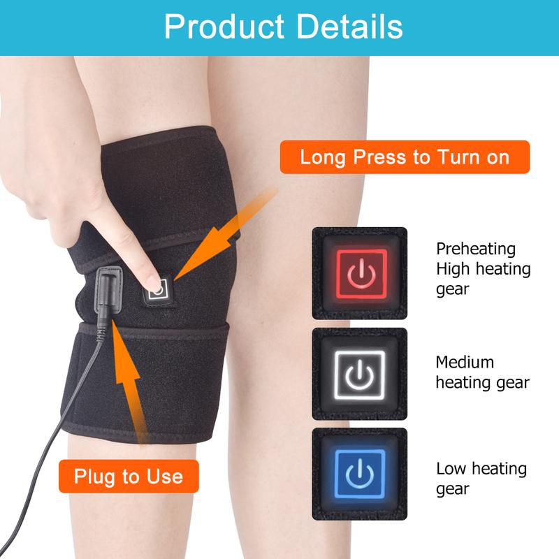 Elektrische Knie-Heizkissen USB 3-stufige beheizbare Kniebandage zur Entspannung des Kniegelenks und für kalte Beine Knie-Wärmer