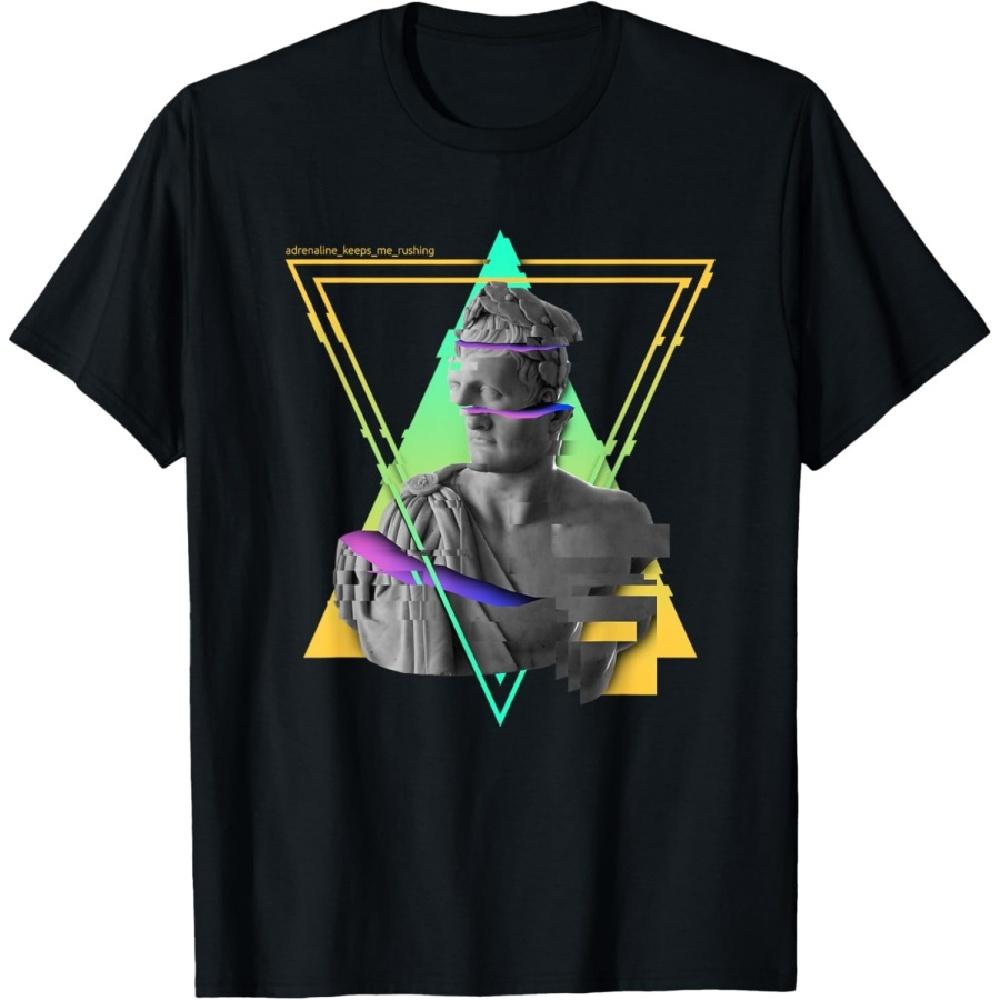 

Adrenaline Keeps Me Rushing Glitch Sculpture T-Shirt XXXXXL чорний