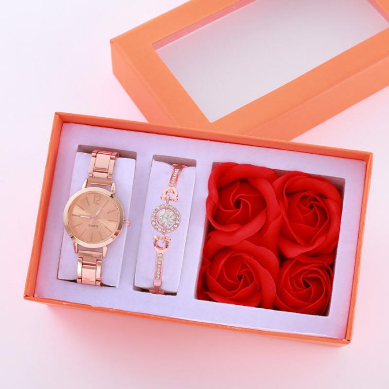5Pcsset Gift Set Fashion Ladies Watch Women'S Watch Bracelet Watch Quartz Watch