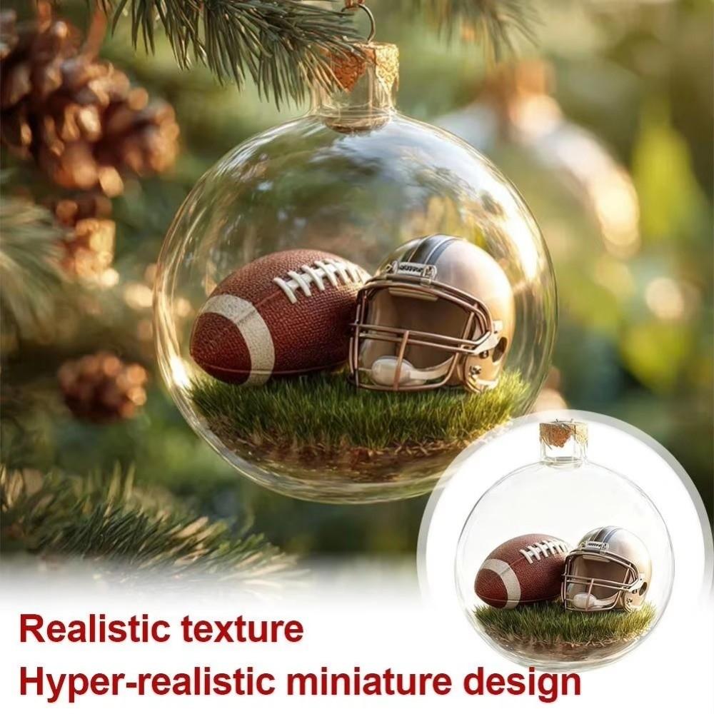 8cm Crystle Ball Pendant Hanging Transparent Christmas Ball Pendant Lightweight Plastic Sports Festival Ornament