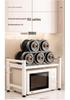 Two-Layer Telescopic Carbon Steel Microwave Oven Rack for Countertop Storage