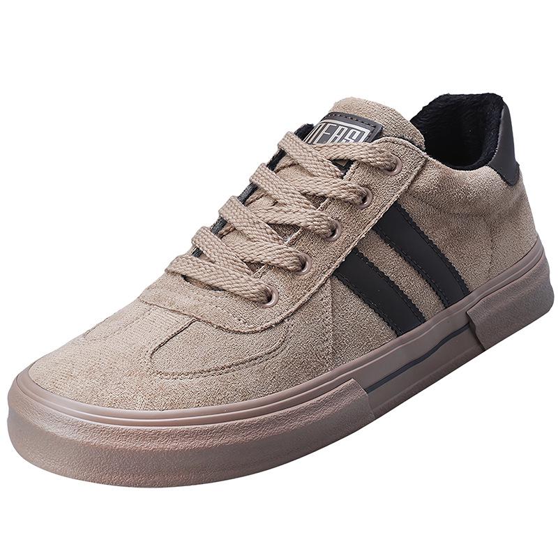 2026 Winter Men's Plush Cotton Shoes - Warm, Comfortable, Lace-up, Low Top Velvet Casuals with Flat Bottom.