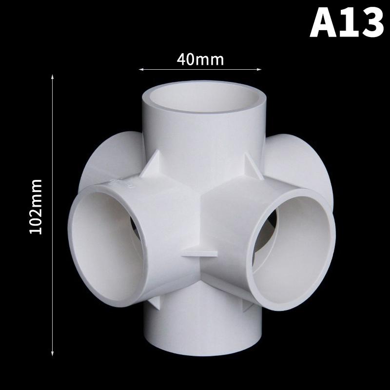 Heavy Duty PVC Pipe Coupler 20/25/32/40/50mm 3/4/5/6 Way 3D Connectors for Agricultural Irrigation DIY Pipe Rack Plumbing Repairs