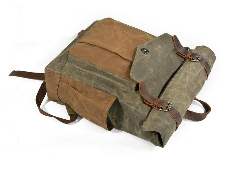 Unisex Retro Backpack: Oil Wax Canvas for Travel, Outdoor Sports, Mountaineering, and Laptop Use
