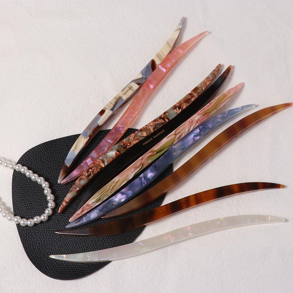 18CM Acetic Acid Hair Stick Chinese Style Hair Fork Willow Leaves Shape Hairpin Daily