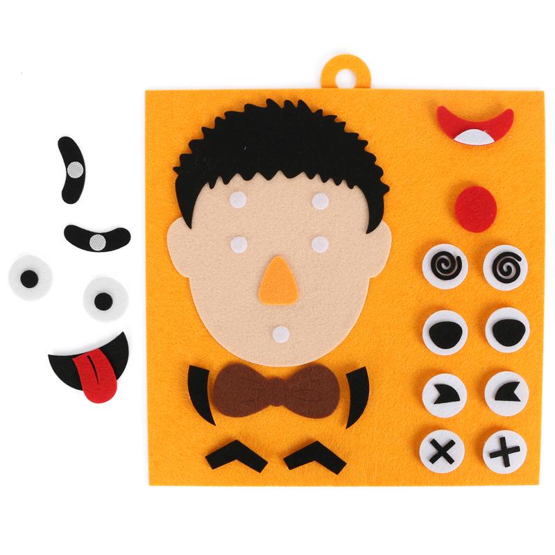Cartoon Expression Stickers: Educational Play Aids for Preschool Activity Areas