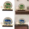 Quicksand Decor Creative Sandscape Round Versatile Ornament Flowing Sand Painting for Desk Bookshelves Home Living Room Wedding