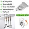 5/8PCS Bear Shape Sticky Hook Stainless Steel Door Behind Hook Self-adhesive Hook  Bathroom Kitchen
