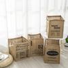 4PCS Cube Storage Baskets,Portable Desktop Closets Organizer,Folding Jute Storage Box,Sorting Underwear Sundries Cloth Bucket