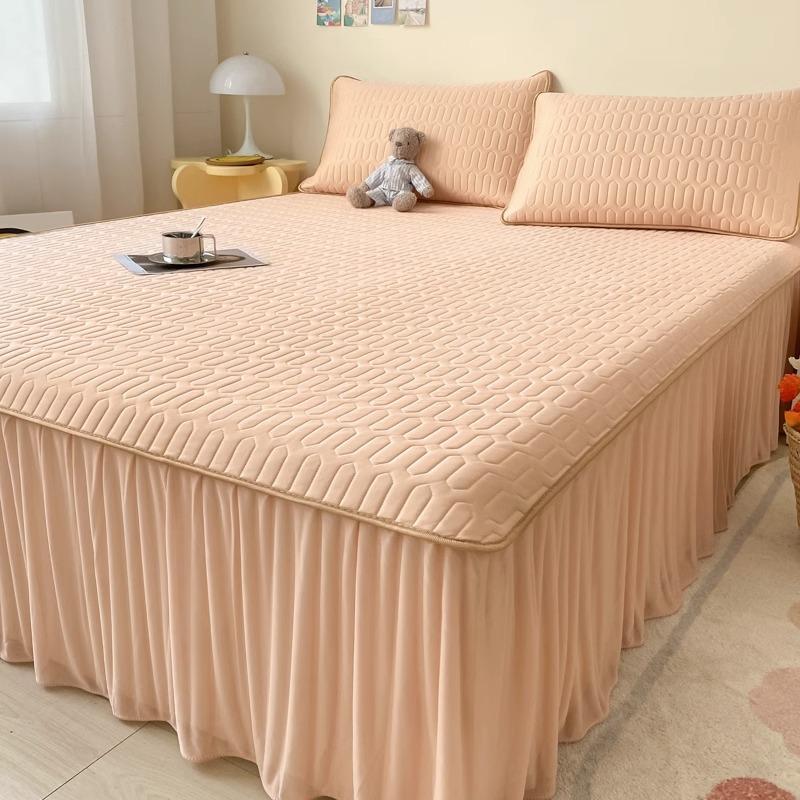 New Latex Bed Skirt Summer Three-Piece Summer Three-Piece Set Mattress Cover Ice Silk Soft Mat