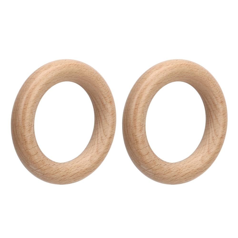 10pcs Smooth Wood Ring Pendant Polished Smoothly Wood Ring Decoration  Garland Accessories