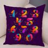 Creative Colorful Abstract Number Cushion Cover Double Sided Soft Polyester Home Decor Pillow Case