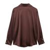 2025 Spring Women's Elegant Silk Satin Lapel Shirt - Casual, Loose Fit