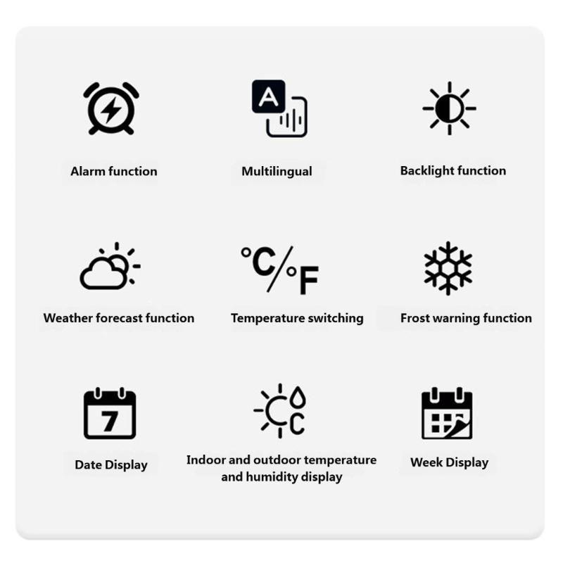 Wetterstationen Drahtlos Innen Außen, Heim Atomics Uhr Temperatur Luftfeuchtigkeit Barometer Innen Außen Thermometer