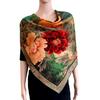 Double-sided heterochrome fragrant cloud yarn large square scarf elegant red cloud yarn Chinese style silk scarf shawl scarf high-end gift