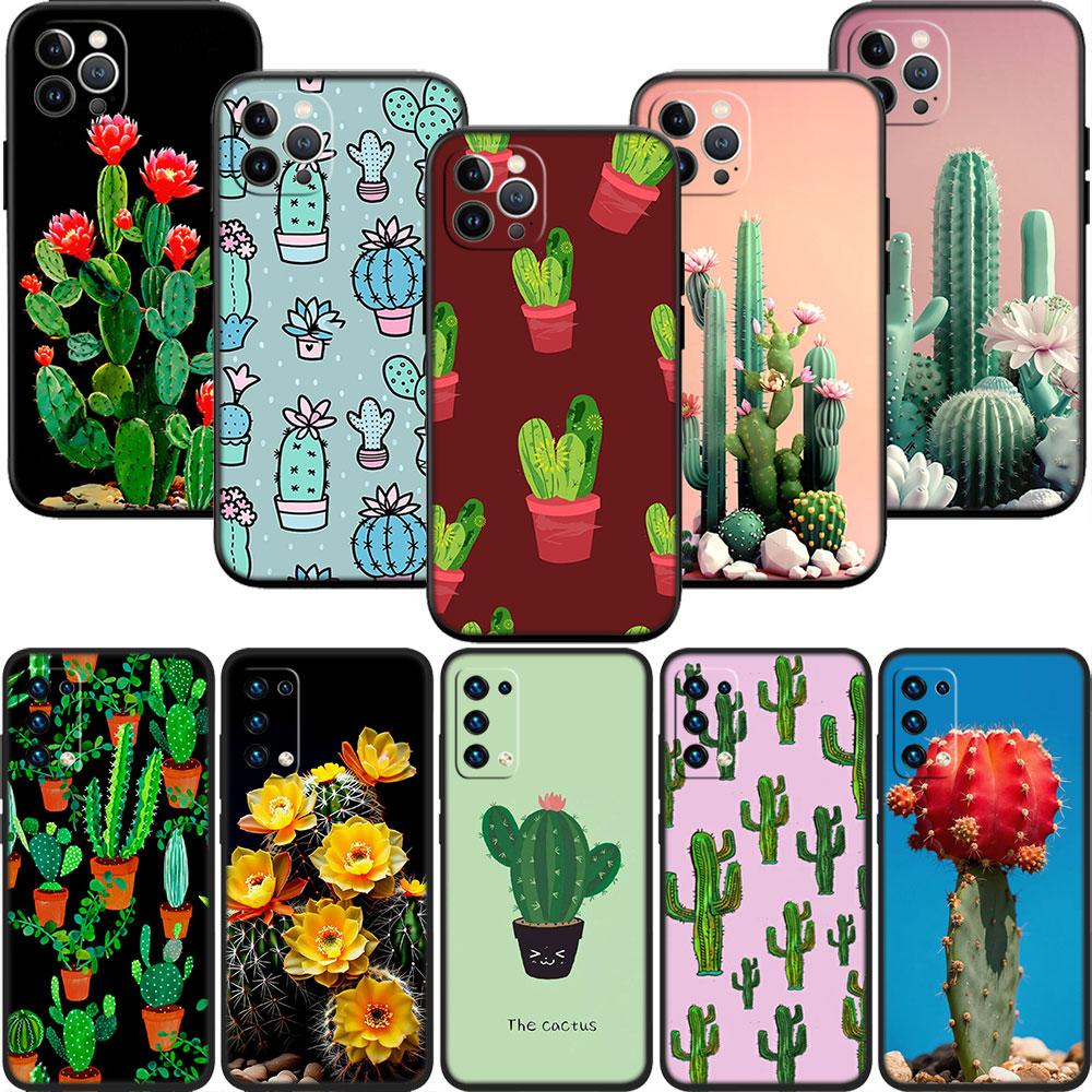 Watercolour Cacti Soft Shell Phone Case for Samsung Galaxy S20 S21 S22 Ultra FE + Plus A21S A22 A24 A25 A26 A30 A30S A31