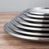 Korean Style Double-Layer Non-Magnetic Stainless Steel Insulated Golden Round Dinner Plate Tray